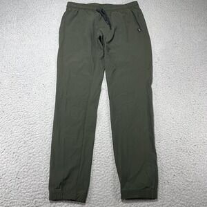 UNRL Jogger Pants Mens Medium Green Woven Stretch Drawstring Cuffed Athletic